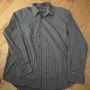 Express Men's Charcoal Pinstripe Shirt